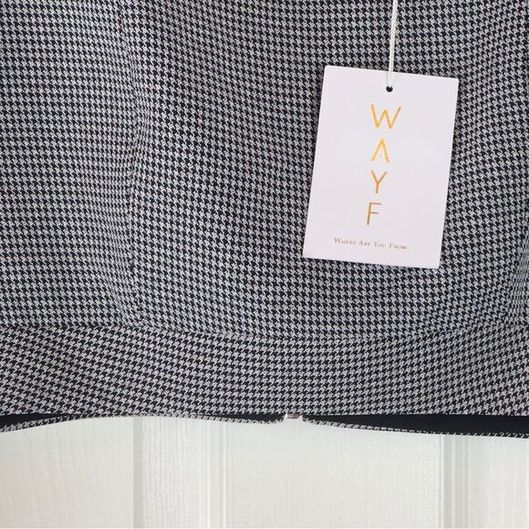 WAYF Houndstooth Long Sleeve Cropped Top - Medium - NWT - Gameday Ready - Picture 12 of 15